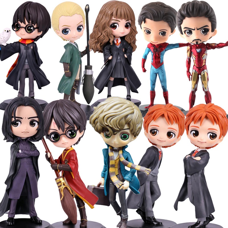 Qposket Spiderman Ironman Ron Snape Malfy Action Figure Newt ตุ๊กตาสะสมของเล่นเด็ก