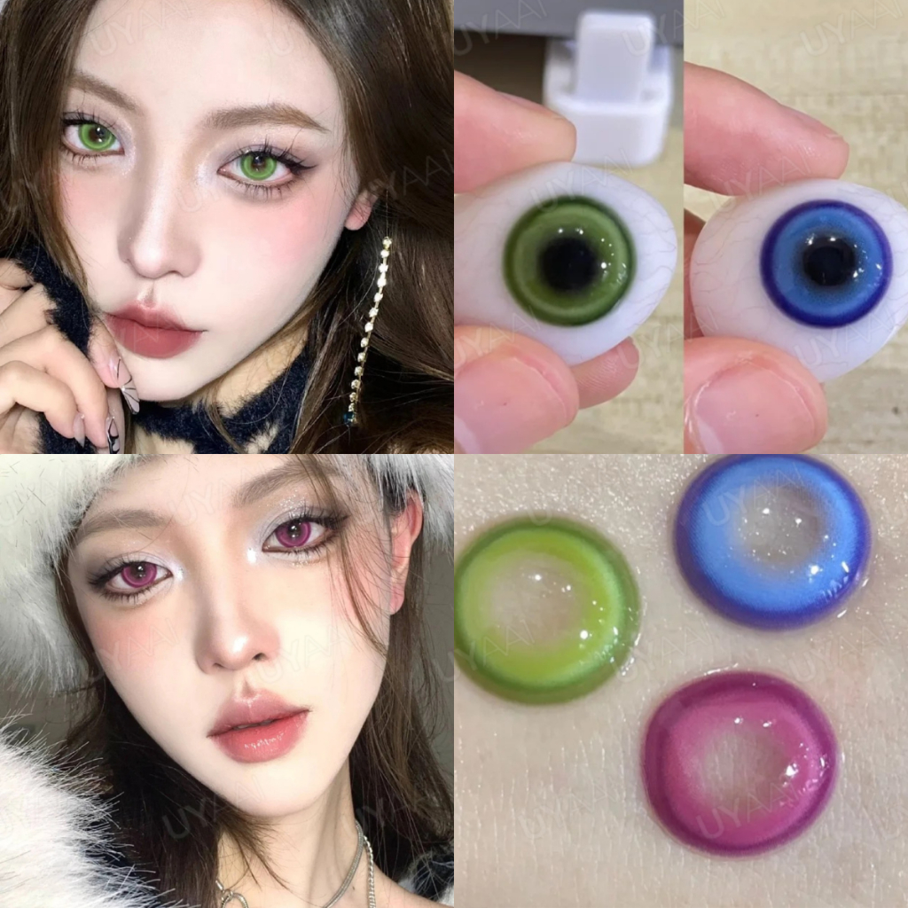 [จัดส่ง 2-3 วัน] 【0~-6.00】Uyaai คอนแทคเลนส์คอสเพลย์ แบบนิ่ม 42% 14.5 มม. สําหรับแต่งหน้า 1 คู่