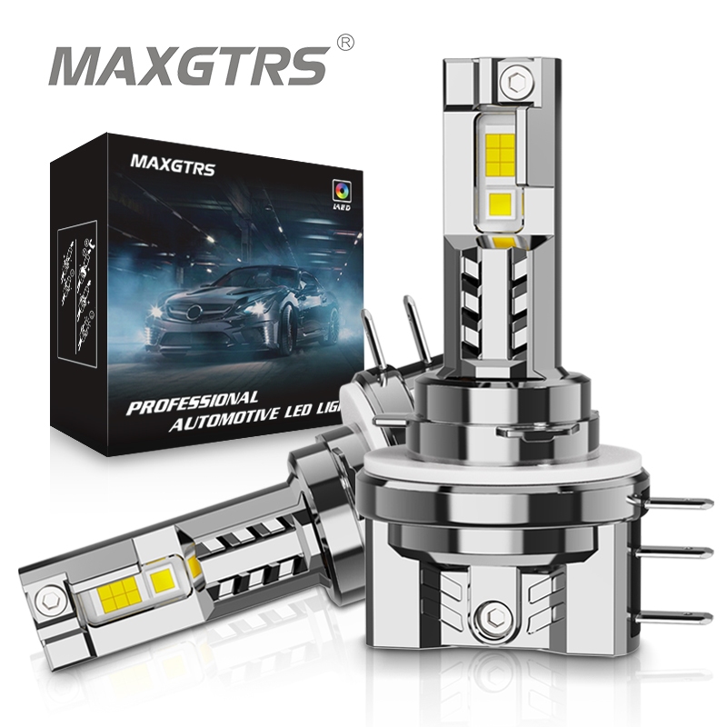 Maxgtrs หลอดไฟ LED H15 90W 24000LM CSP 2 ชิ้น สําหรับ Audi Mercedes Benz Volkswagen Golf Daytime Running Lights