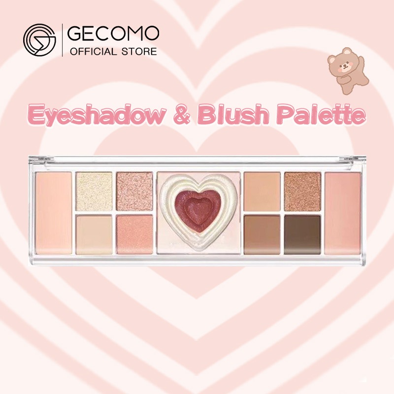 Gecomo พาเลทอายแชโดว์ บลัชออน ไฮไลท์ กลิตเตอร์ อเนกประสงค์ สไตล์เกาหลี