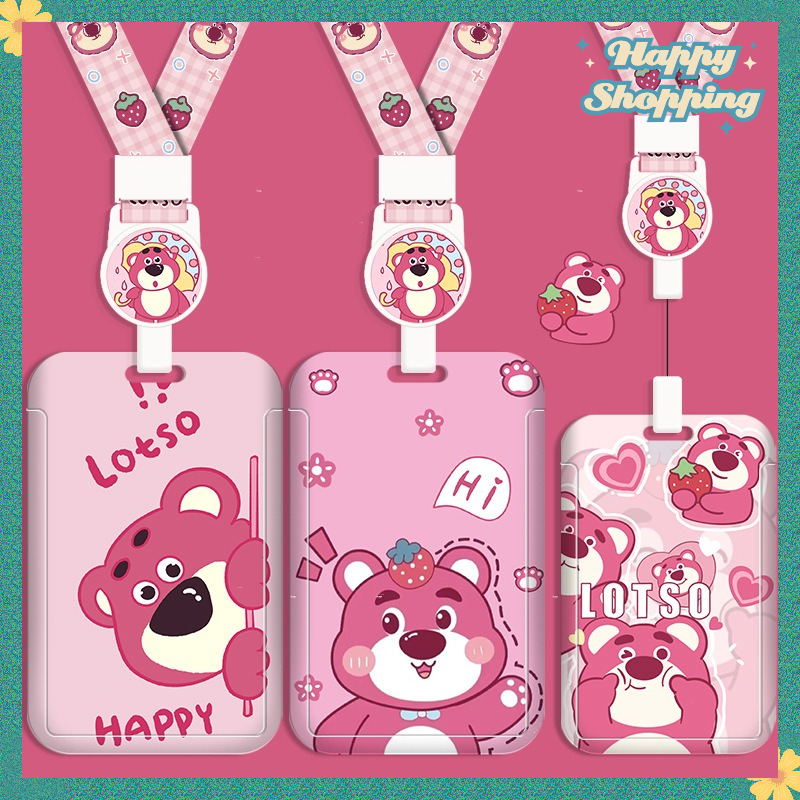 Lots-o'-Huggin' Bear Multi-Accessories Long Lanyard EasyCard Anti-Lost Protective Case Charm Access Control Bus MRT ABS ID Card Holder