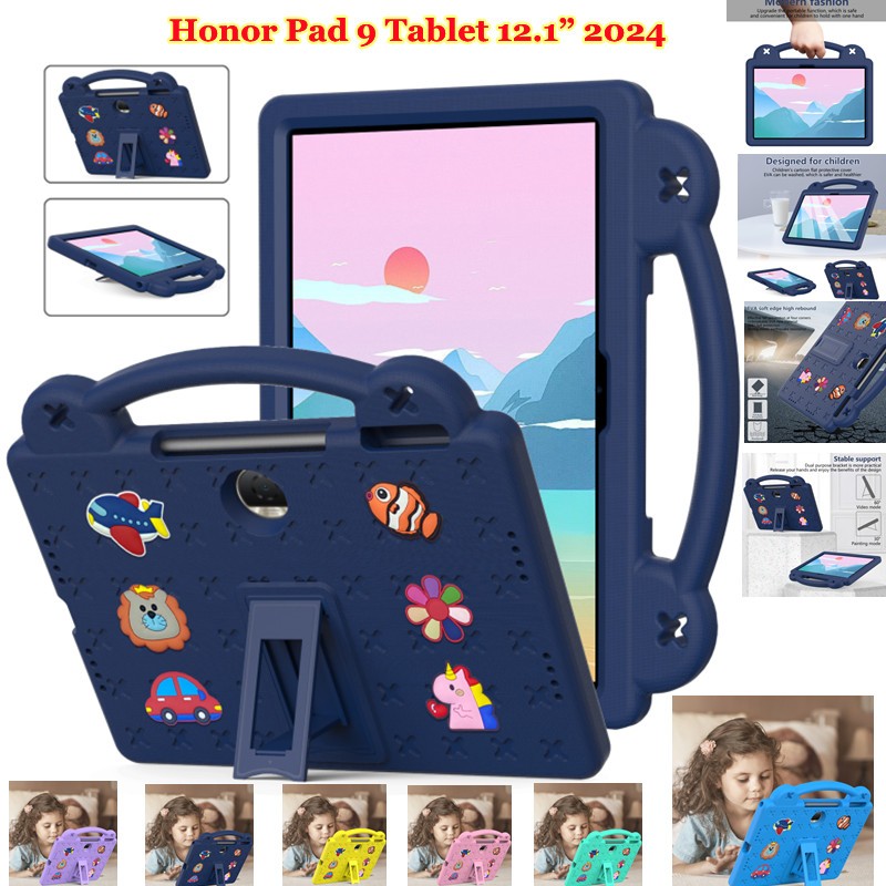 For Huawei Honor Pad 9 Tablet 12.1 Inch 2024 Case Kids Eva Shockproof child safety Friendly Handle Stand Case Safe Foam support bracket child