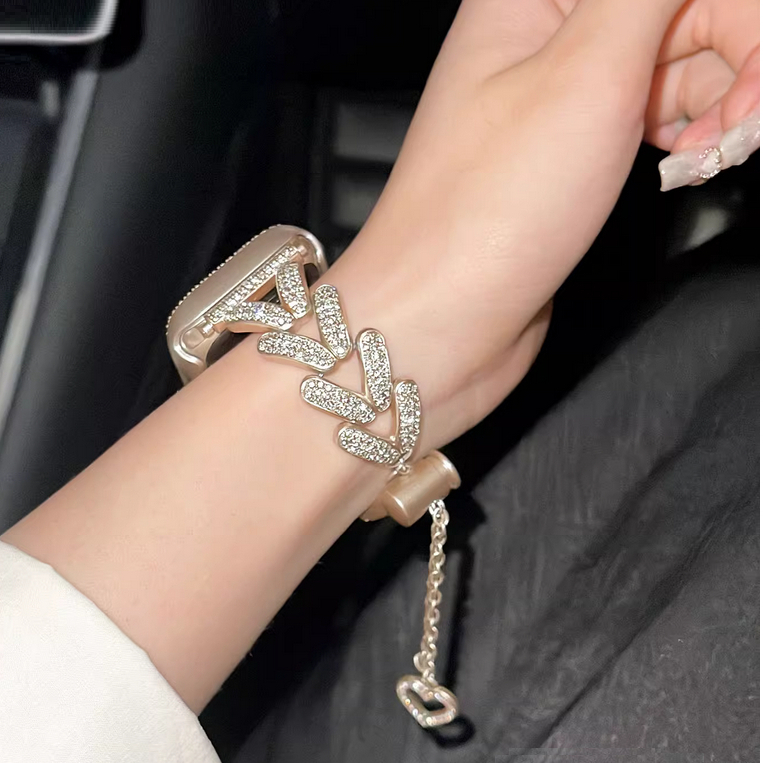 สายนาฬิกาข้อมือ ประดับเพชร พร้อมเคส สําหรับ สาย i watch Strap Series10 Series9 Series8 Series7 6 5 4 i watch Strap 38 มม. 41 ม. 45 มม. 49 มม. 40 มม. 44 มม. i watch สาย Series10