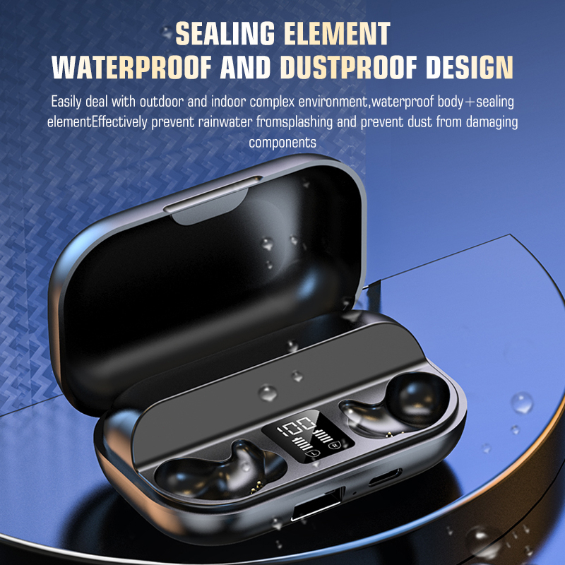 TWS X57 บลูทูธ5.3 หูฟังการนอนหลับหูฟังไร้สายขนาดเล็กที่มีไมโครโฟนจอแสดงผลดิจิตอลนําไปใช้กับIOS Androidหูฟังบลูทูธ