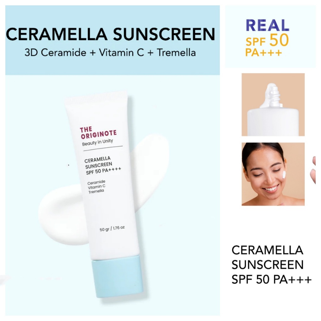 The Originote Ceramella ครีมกันแดด SPF 50 PA+++ ป้องกันแสงแดด และรังสียูวี 50 กรัม
