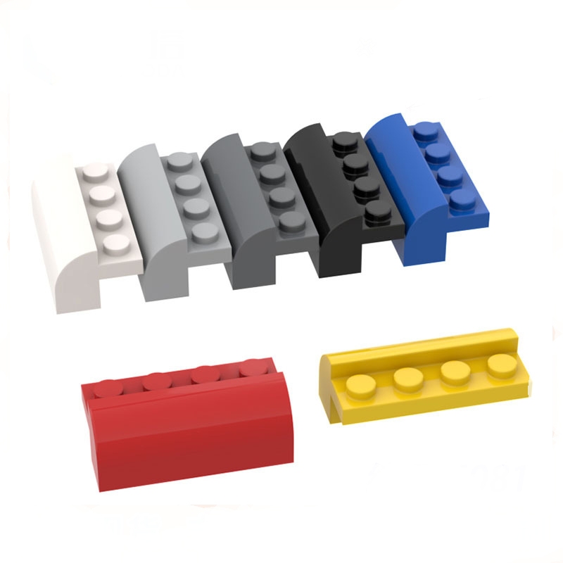 5pcs Slope โค้ง 2x4x1 1/3 Building Blocks MOC อะไหล่ DIY การเรียนรู้ของเล่นใช้งานร่วมกับ Major ยี่ห้อ City 6081 อิฐ