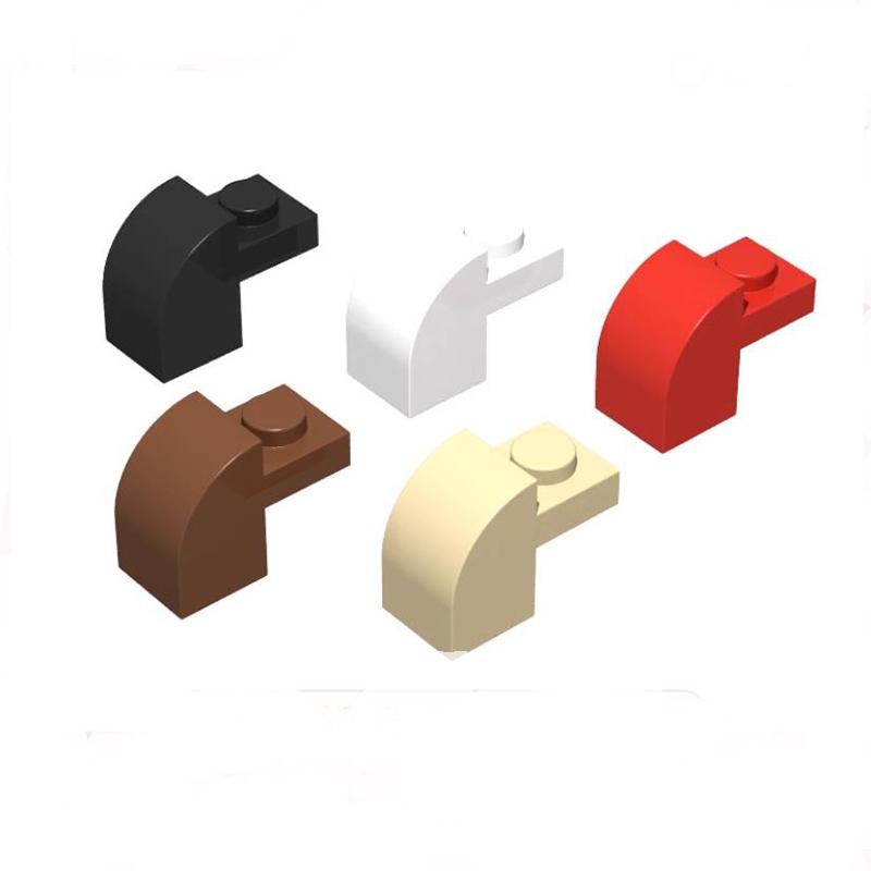 10 ชิ้น MOC PARTS อิฐ Slope โค้ง 2 x 1 x 1 1/3 พร้อมสตั๊ดฝังเข้ากันได้กับ 6091 32807 ชิ้นของเล่นเด็กบล็อกอาคาร