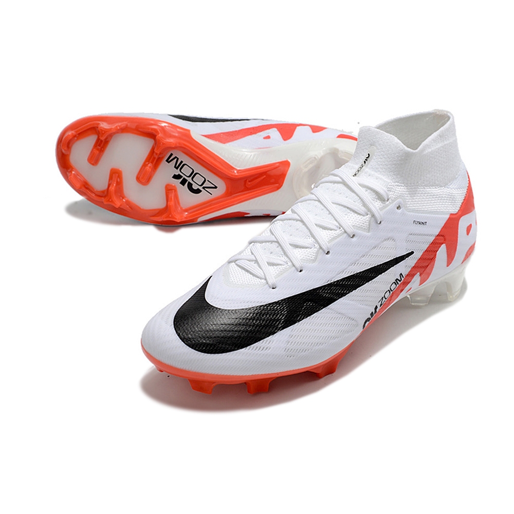 Nike Assassin 15th Generation รองเท้าฟุตบอล FG กันน้ํา สีดํา สีขาว สีแดง