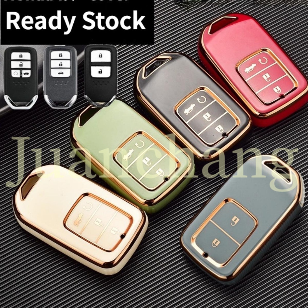 เคสกุญแจรีโมทรถยนต์ TPU แบบไร้กุญแจ สําหรับ Honda CRV City Hatchback Civic FC BRV Accord HRV Jazz
