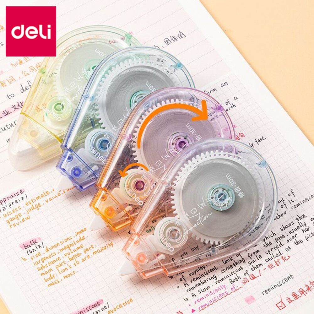 Deli เทปลบคําผิด ความจุขนาดใหญ่ 30 เมตร อุปกรณ์สํานักงาน โรงเรียน