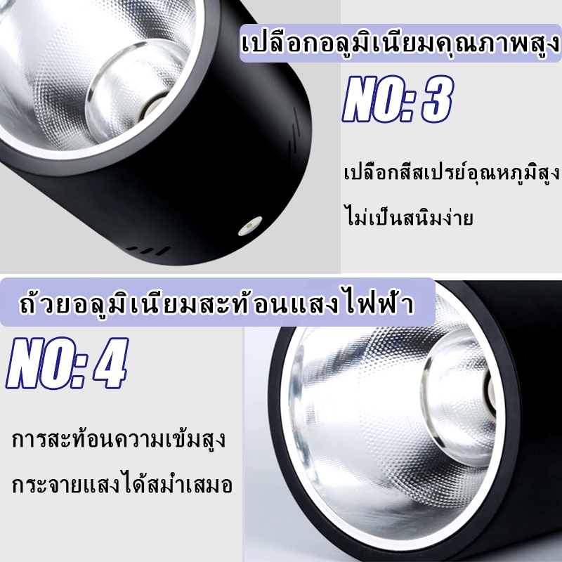 โคมไฟดาวน์ไลท์ ติดลอย โคมไฟดาวน์ไลท์ ติดลอยเกี่ยวกับขั้ว E27 Downlight LED โคมดาวน์ไลท์ติดลอย ทรงกลม ขั้ว E27 สีดำ 3.5นิ้ว 4นิ้ว ทรงกลมเเละเหลี่ยม  สำหรับห้องนั่งเล่นห้องครัวและร้านค้า - รูปที่ 4