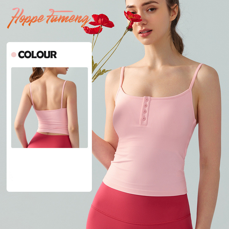 Hoppe Fumeng เสื้อกล้ามโยคะ แบบครึ่งตัว สําหรับผู้หญิง