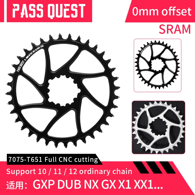 ใบจานหน้า PASS QUEST for SRAM Gx xx1 Eagle GXP MTB ใบจานหน้าจักรยาน 30T/32T/34T/36T/38T/40T/42T