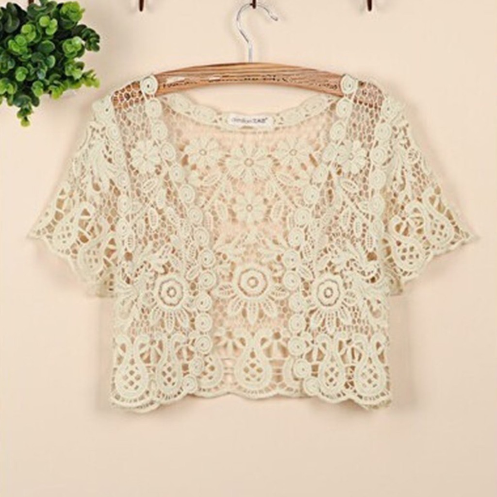 เสื้อคาร์ดิแกน ตัวสั้น ผ้าถัก ฉลุลาย น้ําหนักเบา หรูหรา สําหรับผู้หญิง