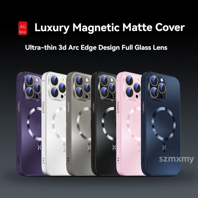 เคสโทรศัพท์มือถือ เนื้อแมตต์ แม่เหล็ก หรูหรา สําหรับ IPhone 15 14 13 12 11 Pro Max
