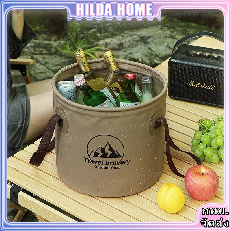 10L / 20L ถังเก็บน้ํา แบบพกพา กันน้ํา พับได้ ขนาด ความจุขนาดใหญ่ สําหรับตั้งแคมป์ / เดินป่า / ตกปลา
