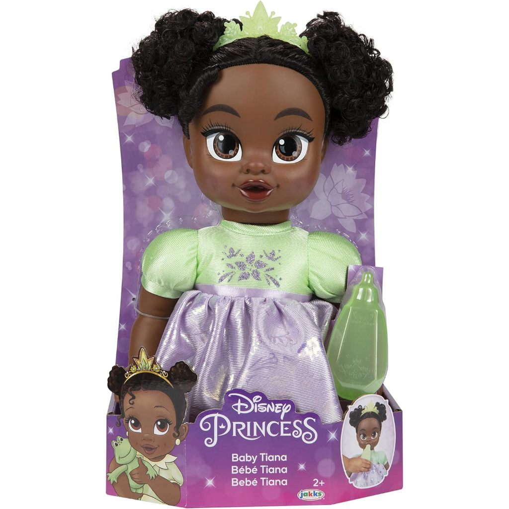 Disney Princess Tiana Baby Doll with Baby Bottle &amp; Tiara ตุ๊กตาเจ้าหญิงดิสนีย์ Tiana พร้อมขวดนม และมงกุฏ สําหรับเด็ก
