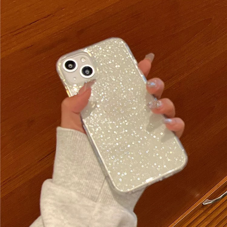 เคสโทรศัพท์มือถือซิลิโคน เคสใสกากเพชร สำหรับ for iPhone 16 15 13 pro max 11 12 14 15 pro max 7 plus XR XSMAX เคสใสกันกระแทก เคสใส
