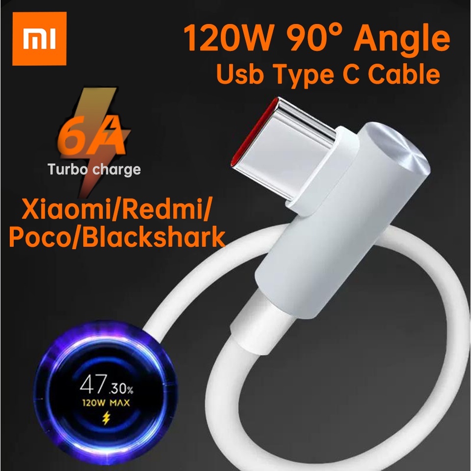 Original 120w 67W Xiaomi Usb Type C Turbo Charge cable Turbo cable 33W 6A Turbo สายชาร์จสําหรับ Mi 1
