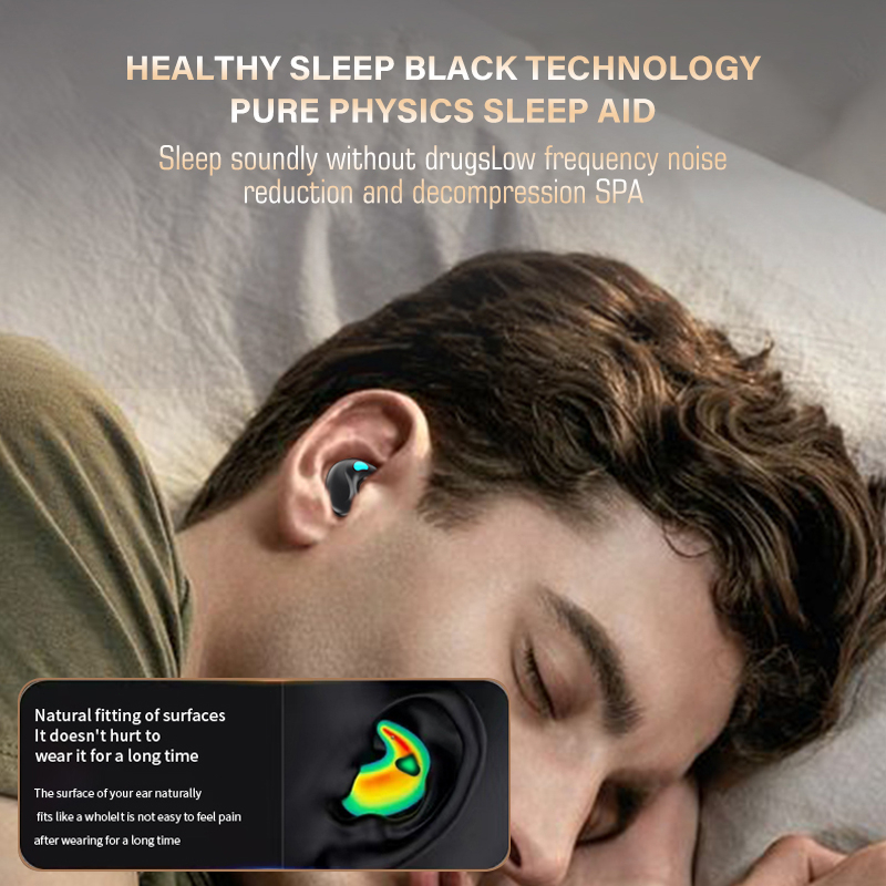 TWS X57 บลูทูธ5.3 หูฟังการนอนหลับหูฟังไร้สายขนาดเล็กที่มีไมโครโฟนจอแสดงผลดิจิตอลนําไปใช้กับIOS Androidหูฟังบลูทูธ