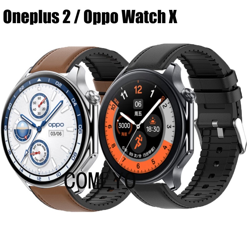 สําหรับ OPPO Watch X / Oneplus Watch 2 สายนาฬิกาข้อมือ หนังนิ่ม สายสมาร์ทวอทช์ สําหรับผู้ชาย ผู้หญิง เข็มขัด
