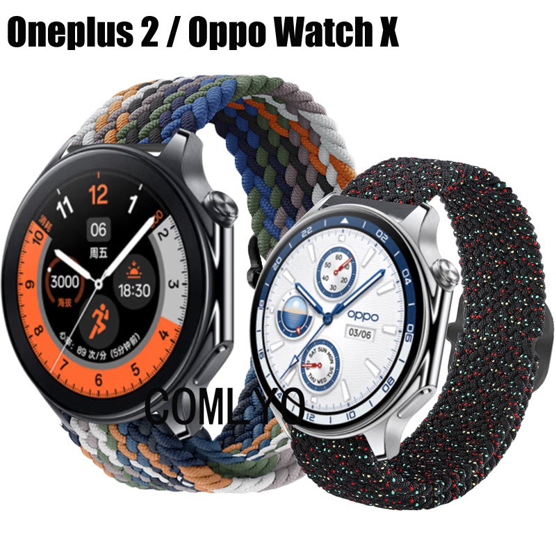 สําหรับ OPPO watch X / Oneplus watch 2 สายไนล่อน ยืดหยุ่น นิ่ม สายสมาร์ทวอทช์ สําหรับผู้ชาย ผู้หญิง เข็มขัด