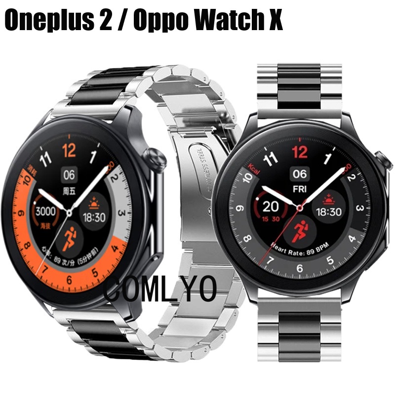 สําหรับ OPPO Watch X / Oneplus Watch 2 สายนาฬิกาสมาร์ทวอทช์ สเตนเลส สายโลหะ สําหรับผู้ชาย ผู้หญิง เข็มขัด