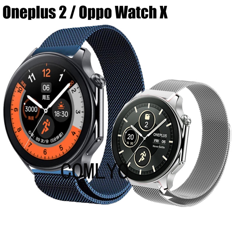 สําหรับ OPPO watch X / Oneplus watch 2 สายนาฬิกาข้อมือ สเตนเลส โลหะ สายสมาร์ทวอทช์ ผู้ชาย ผู้หญิง เข็มขัด