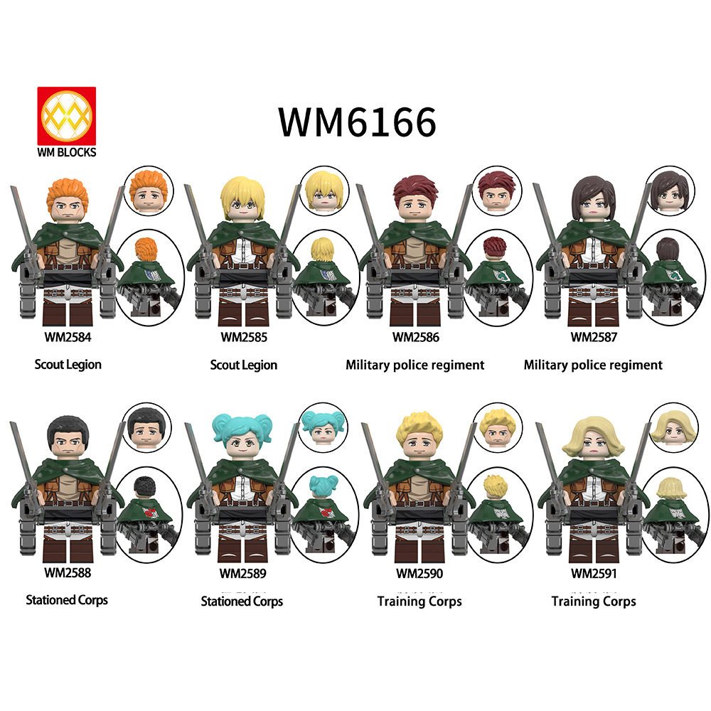 ของเล่นตัวต่อฟิกเกอร์ การ์ตูนอนิเมะ Scout Legion Titan ขนาดเล็ก WM6166