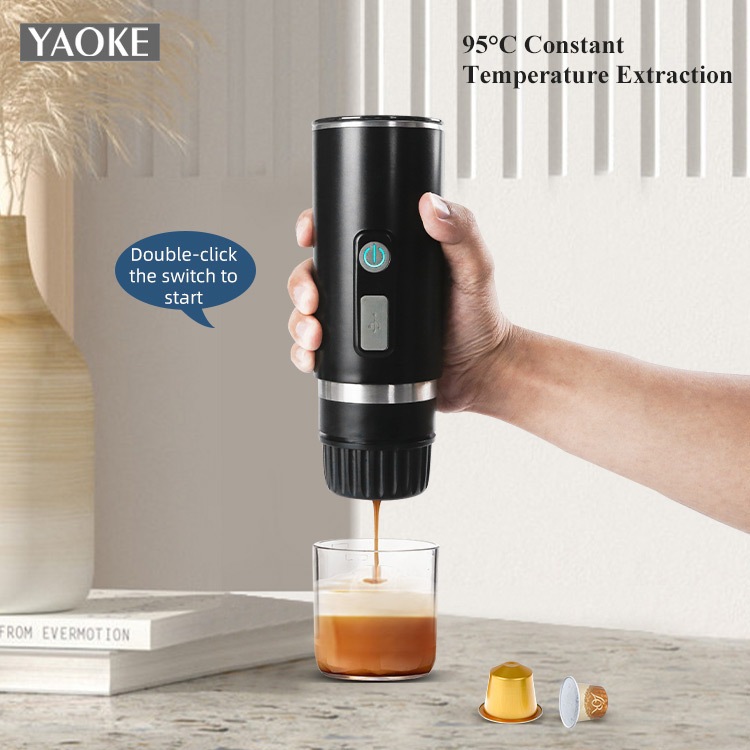 YAOKE เครื่องชงกาแฟ เครื่องชงกาแฟแบบพกพา เครื่องชงกาแฟเอสเปรสโซแคปซูลอัตโนมัติเต็มรูปแบบ แคปซูลขนาดใหญ่เล็กผงกาแฟใช้ได้ทั้งหมด