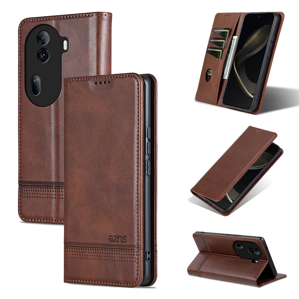 Oppo Reno 12 / 12F / 11 Pro / 11F / 10 Phone Wallet Protective Cases With Credit Card Slot Magnetic Flip Cover Leather Case