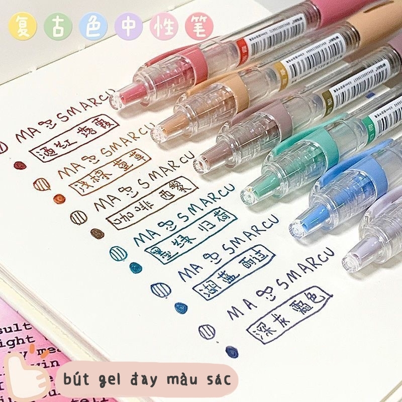 ปากกาเจลสี 0.5 มม. 6 สี สําหรับวาดภาพ เครื่องเขียนนักเรียน