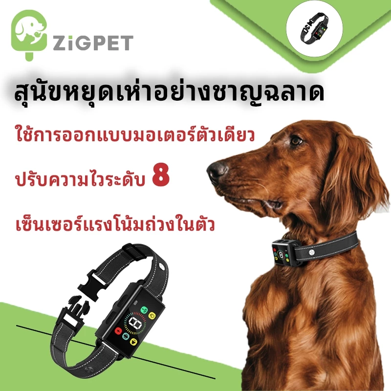 สินค้าขายดี ZigPet อุปกรณ์ควบคุมการเห่าของสุนัข เครื่องขับไฟฟ้าป้องกันการเห่า อุปกรณ์ฝึกสุนัขให้เงียบ อุปกรณ์ฝึกสุนัขไม่ให้เห่า（โหมดหยุดเสียง + สั่นสะเทือน + กระตุ้นด้วยไฟฟ้า ）ระดับความไวในการตรวจจับ 8 ระดับ รองรับจดจำเสียงและตรวจจับเคลื่อนไหว