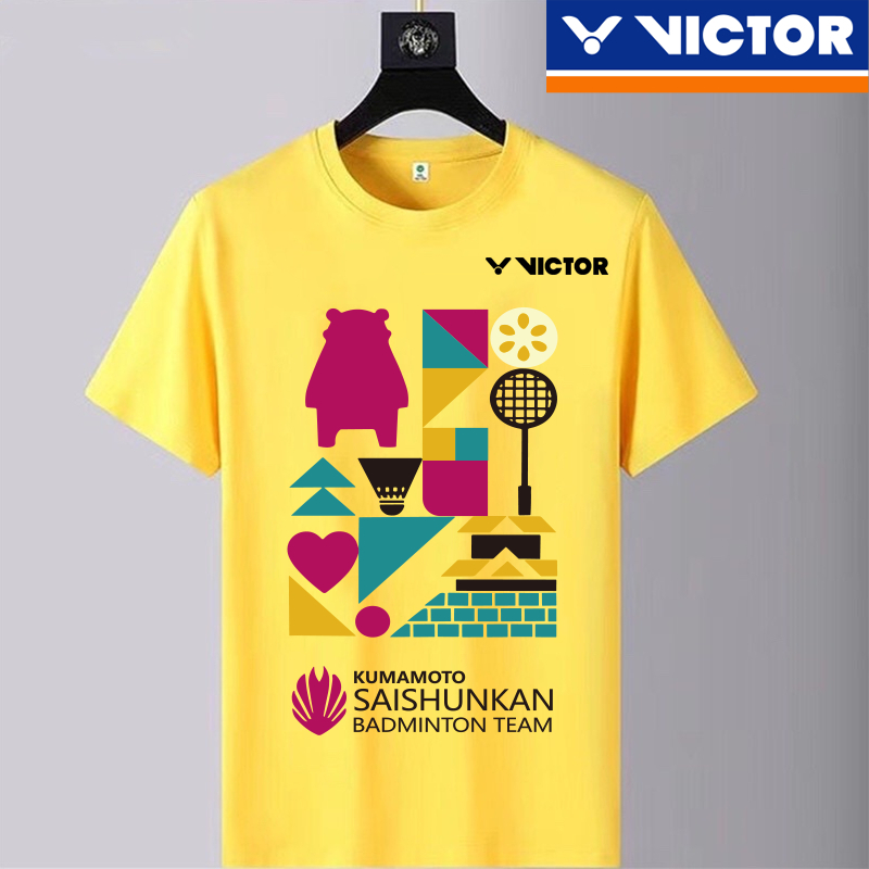 Victor 2024 ใหม่ เสื้อกีฬาแบดมินตัน แขนสั้น ดูดซับเหงื่อ รูปที่ 4