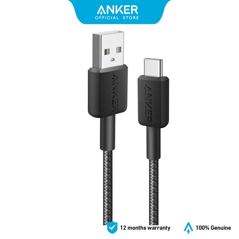 Anker 322 สาย USB-A เป็น USB-C 3A สายชาร์จเร็ว (ถูกลง)