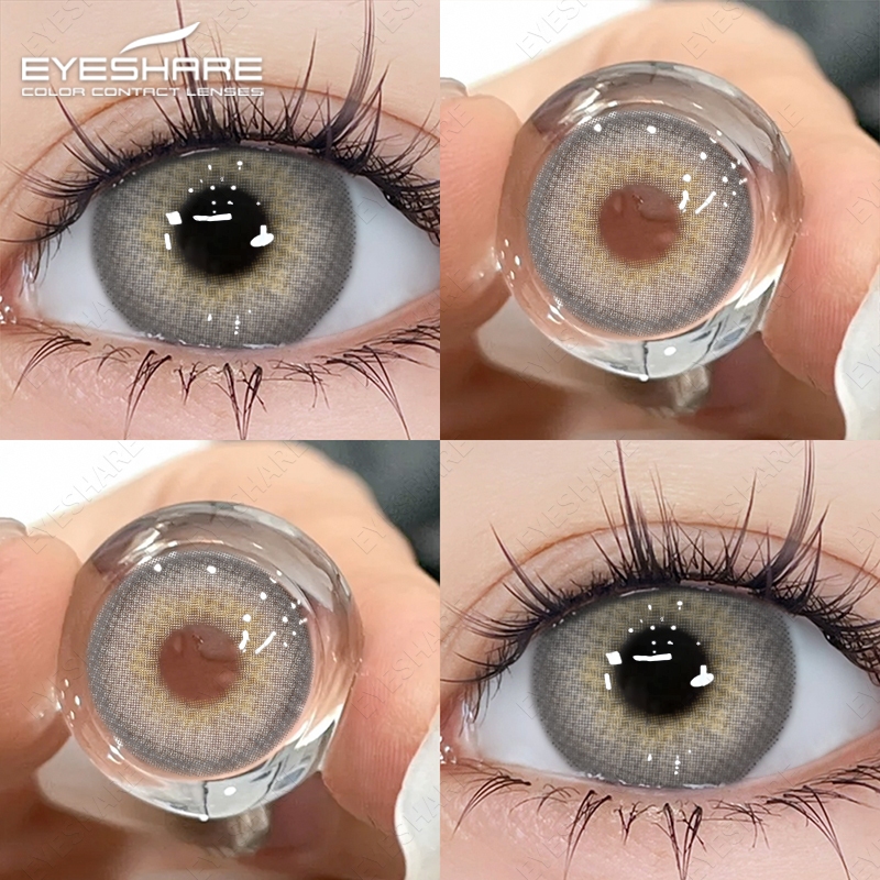 Eyeshare- คอนแทคเลนส์ สีเทา 14.2 มม. สําหรับดวงตา 2 ชิ้น ต่อคู่