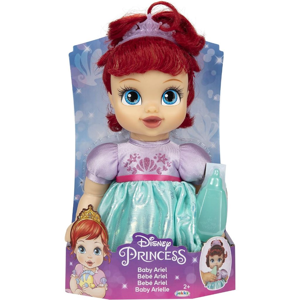 Disney Princess Ariel Baby Doll with Baby Bottle &amp; Tiara ตุ๊กตาเจ้าหญิงดิสนีย์ แอเรียล พร้อมขวดนม และมงกุฏ