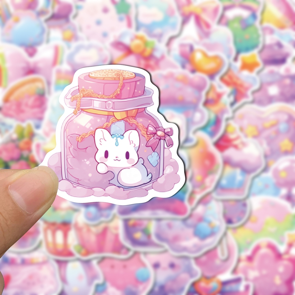 50 ชิ้น ลูกกวาด ของชิ้นเล็ก สวยหรู สติกเกอร์การ์ตูนน่ารัก DIY สร้างสรรค์ กระเป๋าถือ เคสโทรศัพท์ iPad สติกเกอร์กันน้ํา