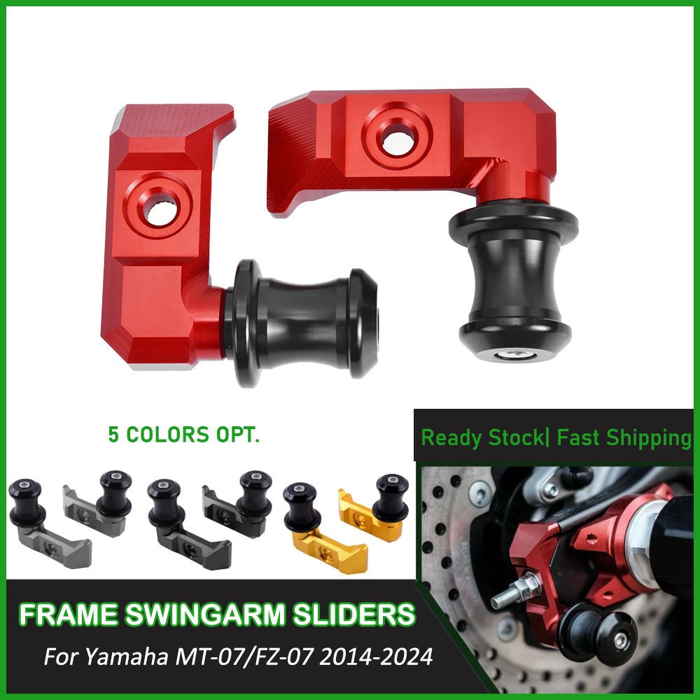 XTMOTO สําหรับ MT 07 กรอบ Swingarm Sliders Spools สําหรับ Yamaha MT-07 FZ-07 2014-2024 Swing Arm Sli