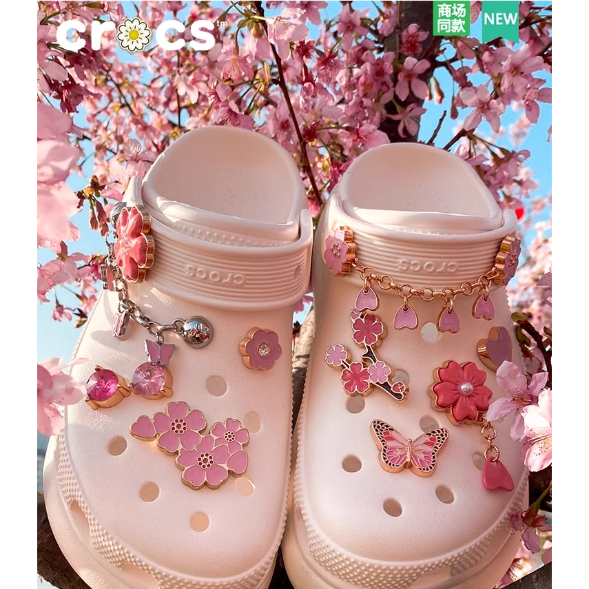 ใหม่ Crocs Jibbitz Charms / Cherry Tree Love / รองเท้าแตะคุณภาพสูง / Jibbitz Set / Crocs Jibbitz / ข