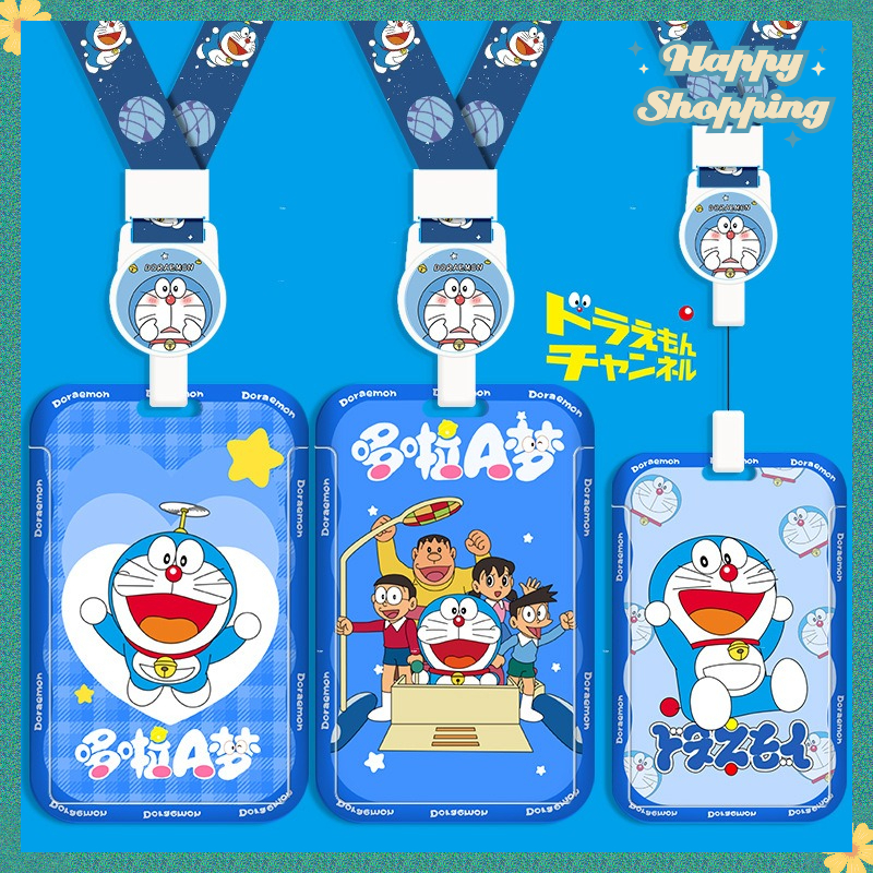 Doraemon Multi-Accessories Card Holder Long Lanyard EasyCard Anti-Lost Protective Case Charm Access Control Bus MRT ABS ID
