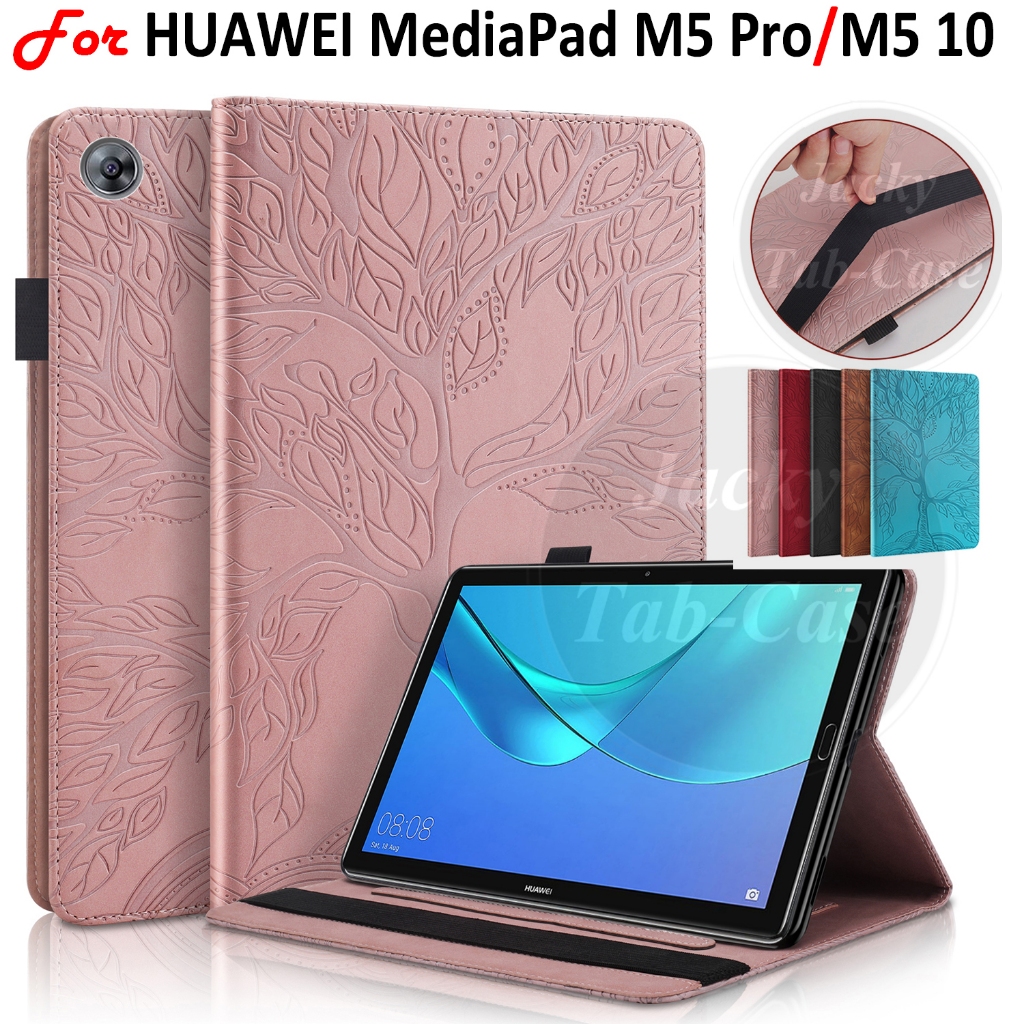 สําหรับ Huawei MediaPad M5 10/M5 Pro 10.8 "แฟชั่น 3D Tree PU หนังแท็บเล็ตช่องใส่การ์ด Shell Flip Stand Cover 10.8 นิ้ว CMR-AL09 CMR-W09 CMR-AL19 CMR-W19/W19/W19