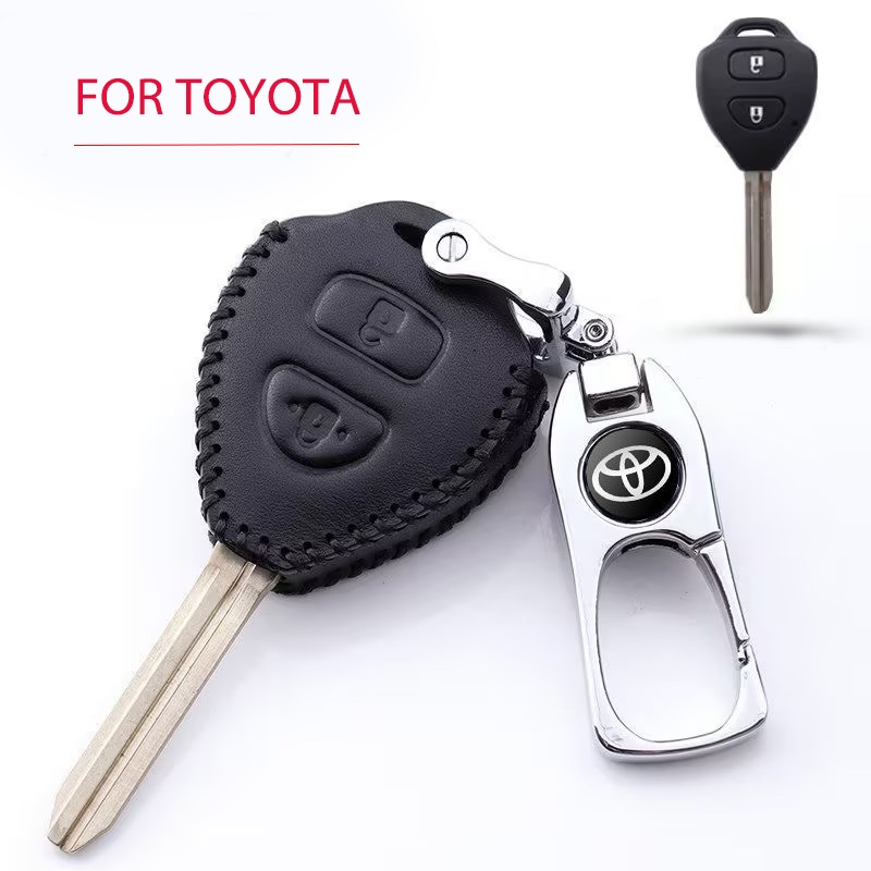 เคสกุญแจรถยนต์หนัง 2 ปุ่ม สําหรับ Toyota Vios Yaris Vitz