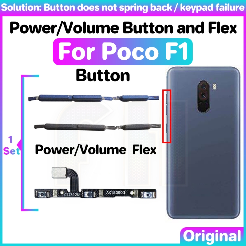 ปุ่มปรับระดับเสียง แบบยืดหยุ่น สําหรับ poco F1 Switch Power ON OFF