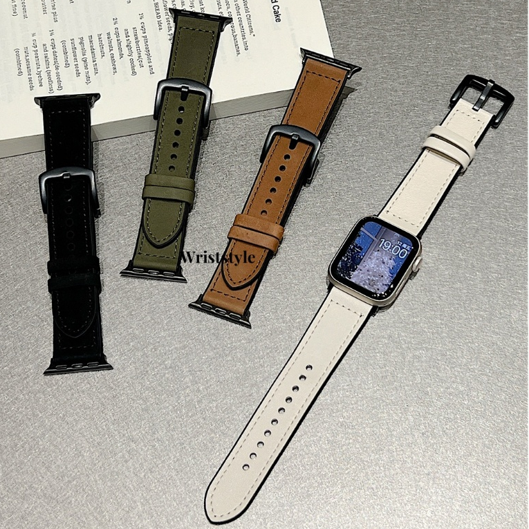 สายนาฬิกาข้อมือหนังนิ่ม ระบายอากาศ ใส่สบาย แบบเปลี่ยน สําหรับ Apple watch S9 8 7 6 5 4 SE iWatch 49 มม. 45 44 42 41 40 38 4 สี