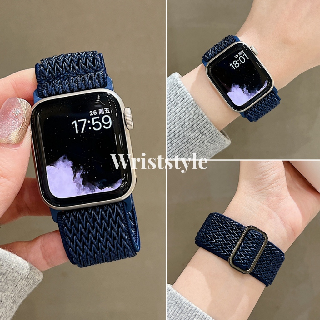 สายนาฬิกาข้อมือไนล่อน แบบนิ่ม ระบายอากาศ แบบเปลี่ยน สําหรับ Apple Watch S9 8 7 6 5 4 3 2 1 SE iWatch 49 มม. 45 44 42 41 40 38