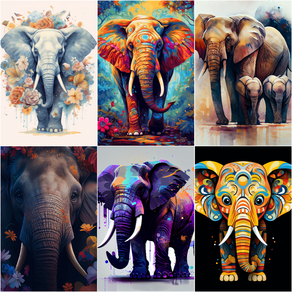 Drofe / ระบายสีตามตัวเลข / ช้าง / ภาพวาดสีน้ํามันดิจิทัลตามตัวเลข / ภาพระบายสี / ภาพวาด DIY / ภาพวาดผ้าใบ / ภาพวาดสีน้ํามัน / ภาพระบายสีตามหมายเลข / การตกแต่ง