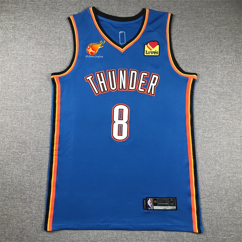 เสื้อแข่ง Oklahoma City Thunder 8 Jalen Williams Swingman สําหรับผู้ชาย - สีฟ้า