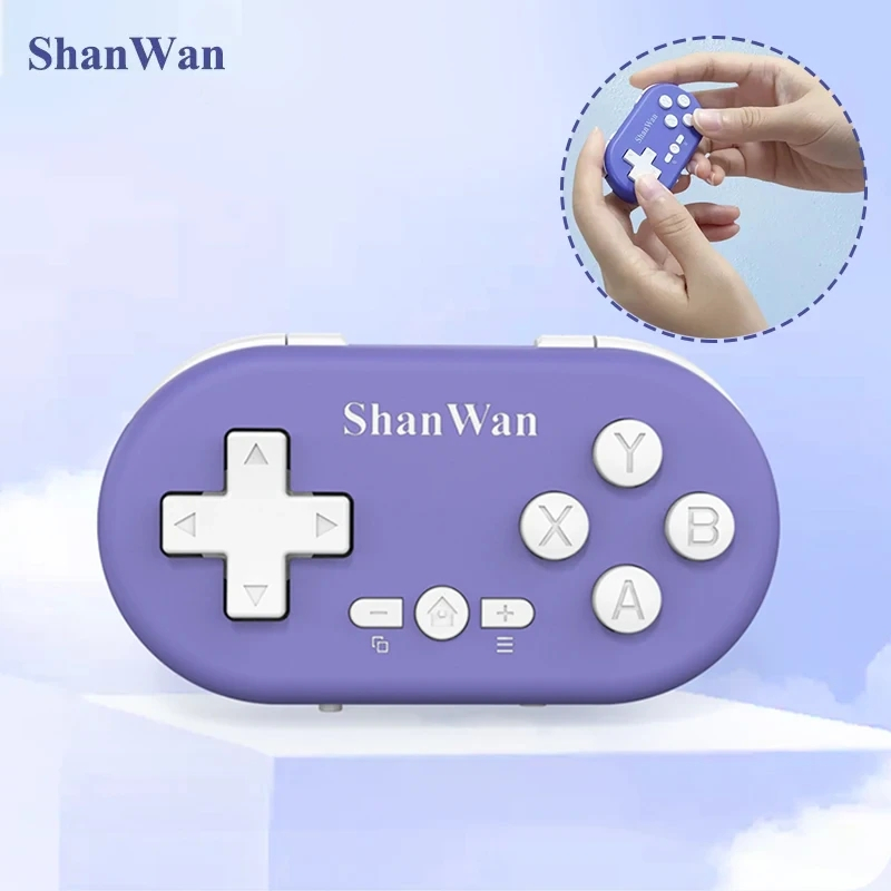 Shanwan จอยเกมบลูทูธไร้สาย ขนาดเล็ก พกพาง่าย สําหรับ Android iOS Windows