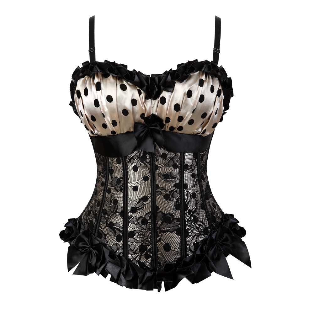 สตรี Bustiers & Corsets เซ็กซี่ Renaissance Bodice Corset Vest Overbust Corset พร้อมสายรัด